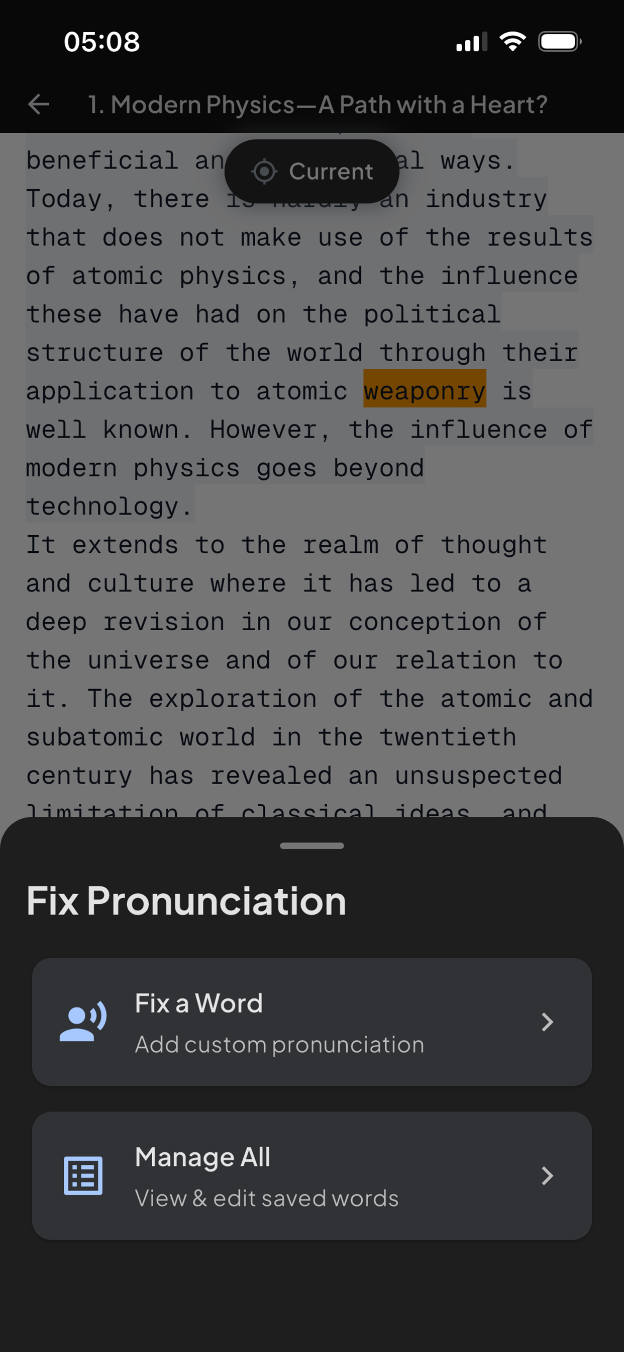Fix pronunciation and reading display